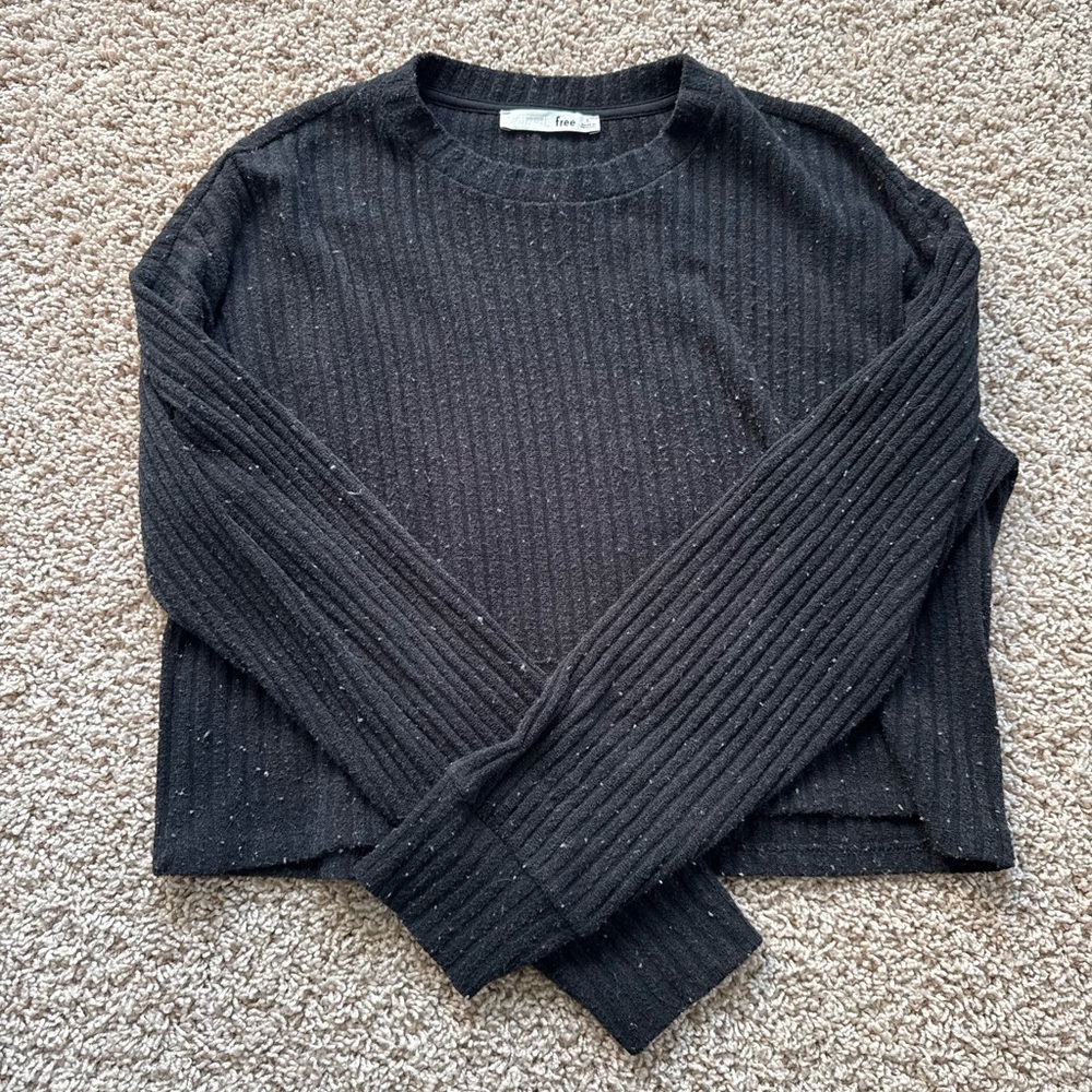 Wilfred Black Ribbed Crew Neck Sweater